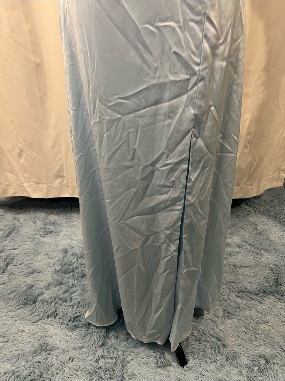 Stacees Off-Shoulder Light Blue Bridesmaid Formal Gown - Picture 3 of 12